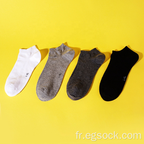 chaussettes basses en coton uni antidérapantes